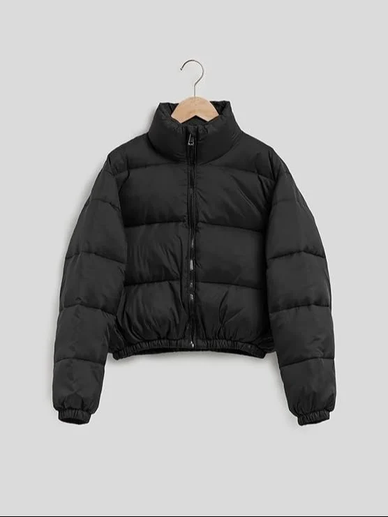 Women Quilted Zip-Front Bomber Jacket