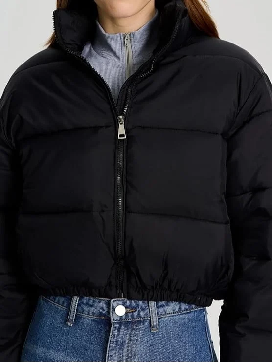 Women Quilted Zip-Front Bomber Jacket