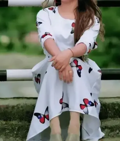 Woman's A line Butterfly Printed Dress